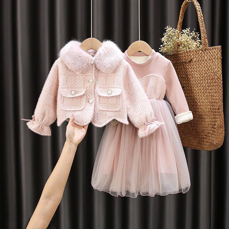 Girls Winter 2023 Children's Dress Dress with Super Suite Suite Dress in Fall Winter Princess Dress