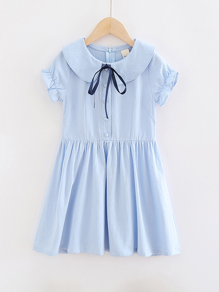 Girls summer dress 2022 new foreign style college style cotton thin section summer short-sleeved girl children's skirt