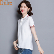 Polo shirt short sleeve female cute summer new slim lead top tide fashion lapel T-shirt custom printed logo