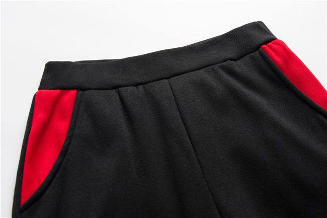 Dames patchwork sport hoodie en short set voor casual_voghion.com
