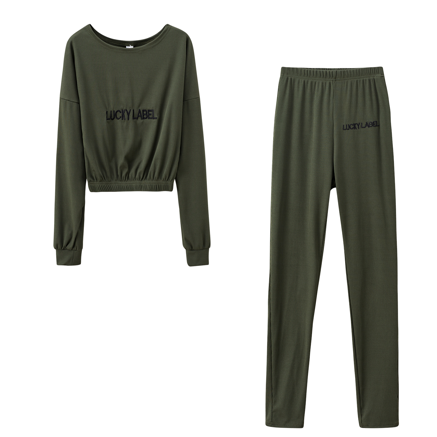 Abito athleisure da donna con lettera ricamata a coste_voghion.com
