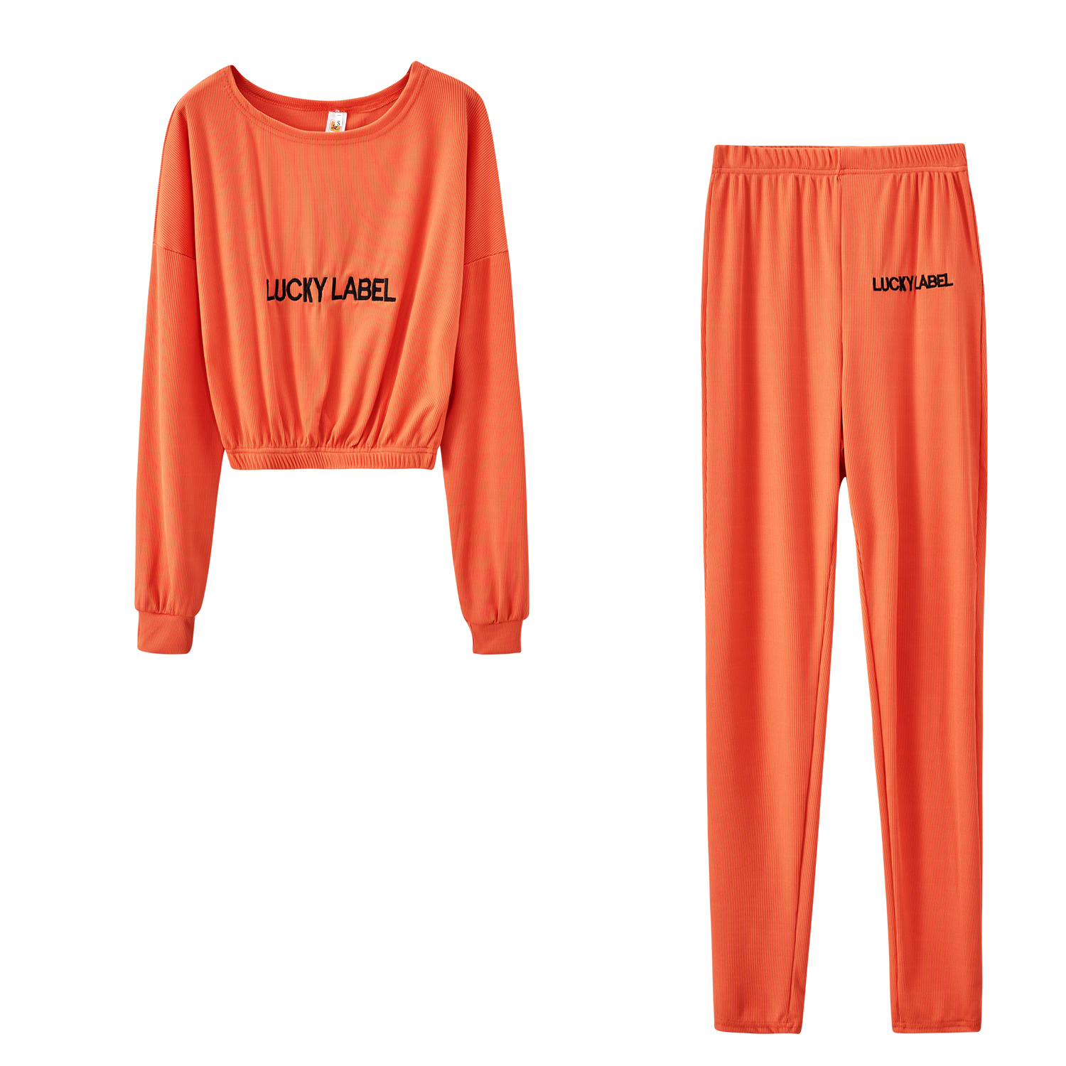 Abito athleisure da donna con lettera ricamata a coste_voghion.com