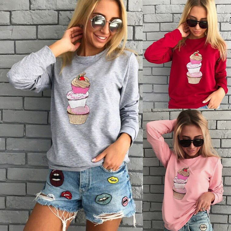 Occident and the United States Polyester printing and dyeing T-shirt (Pink-xL)NHYF1321-Pink-xL
