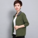 Ruolan Yashi Autumn New Zipper Cardigan Dài tay Áo khoác Ngắn Phụ nữ Mỏng Trung niên Kích thước Lớn Áo len mỏng của Phụ nữ - Áo khoác ngắn