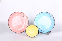 Light luxury decorative plate ceramic plate disc bracket crafts plate bracket frame lamp lamp plastic display shelf