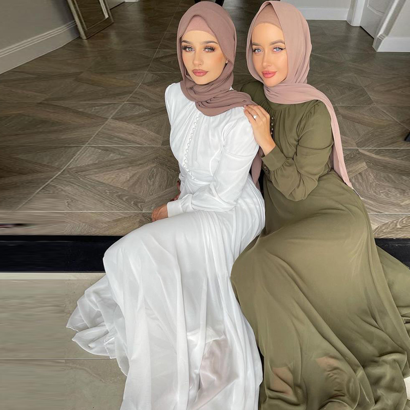 Middle Eastern Clothing Chiffon Long Robe Dress Arab Women Robe