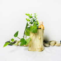 Min Juku Log Old Tree Pile Dry Flower Flower Arrangement Small Vase Withered Wood Landscape Decoration Pendulum Pieces Chinese Style Tea Dau Zen Willis