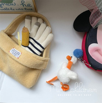 Korea ins small ostrich bag pendant childrens cartoon cute key chain bag bag pendant small gift