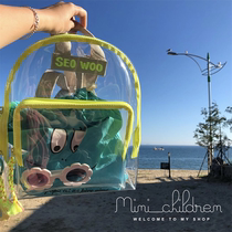 Korean childrens transparent backpack mini cute kindergarten baby schoolbag waterproof backpack go out beach bag