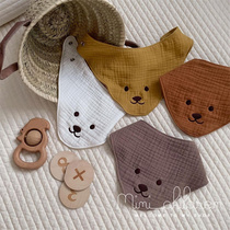 Korea ins baby saliva towel newborn cotton gauze triangle towel baby super soft anti-spit milk bib