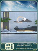 Stainless steel flowing water screen water curtain wall new Chinese style screen wall courtyard rockery flowing water screen partition wall decoration