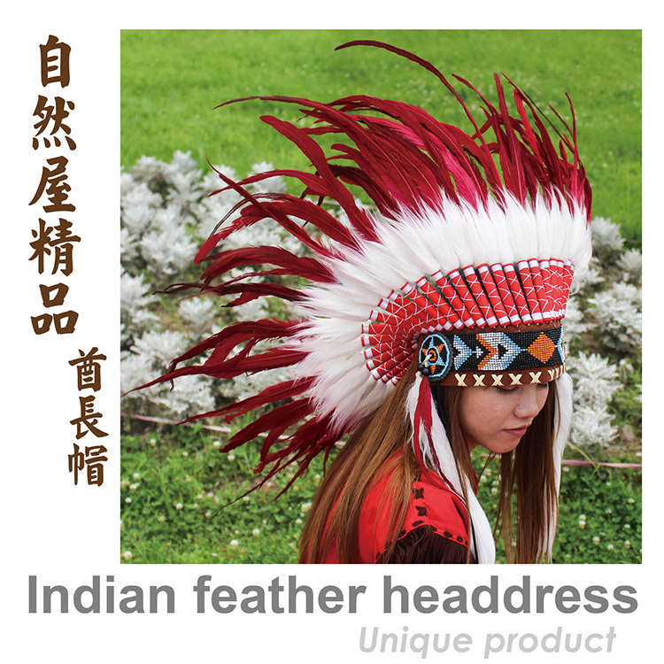 Feather Headdress American Native Warbonnet Feather Hat Chief Indian Headdress S