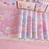  Tablecloth desk ins student learning desk Cartoon animation Japanese girl heart desk decoration cute extended tablecloth