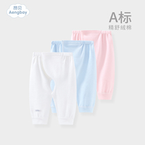 Ambe newborn crotch pants warm base male baby 0-3 months 6 autumn pants home baby velcro pajamas female