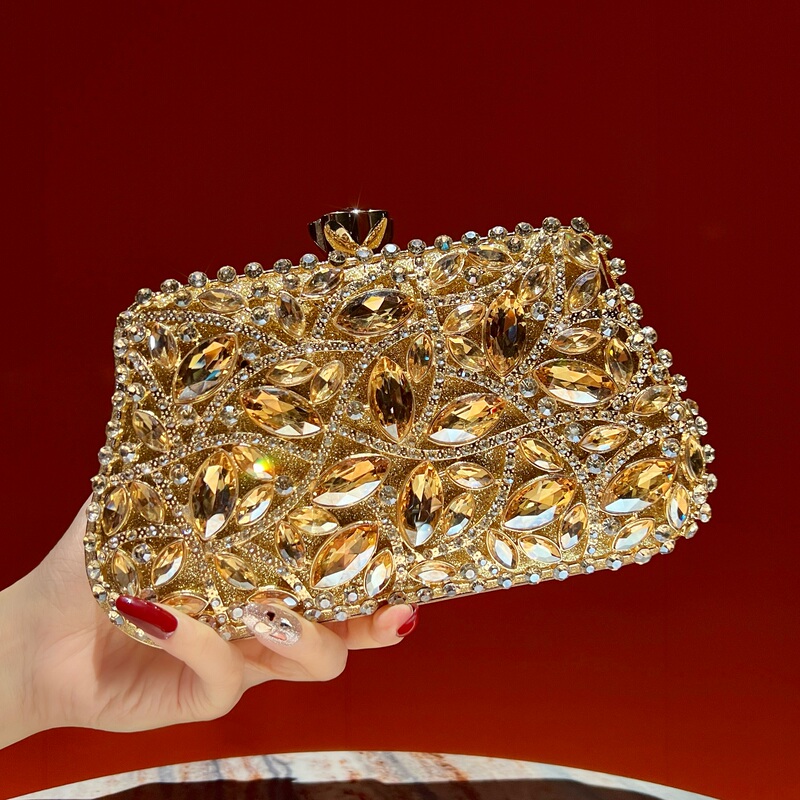 Missingyou Light Luxury Rhinestone Clutch Bag Socialite Exquisite Evening Bag Diamond-Encrusted High-End Handbag Chain Crossbody Bag Missingyou Light Luxury Rhinestone Clutch Bag Socialite Exquisite Evening Bag Diamond-Encrusted High-End Handbag Chain Crossbody Bag