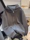 Women's pure cotton thin mid-length hooded sweatshirt jacket