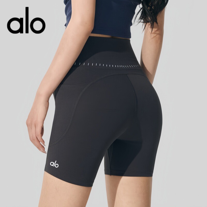 Aio Nude-Feel High-Waisted Butt-Lifting No-Underwear Three-Quarter Pants for Women, New Spring/Summer Pocket Tight-Fitting Cycling Fitness Shorts
