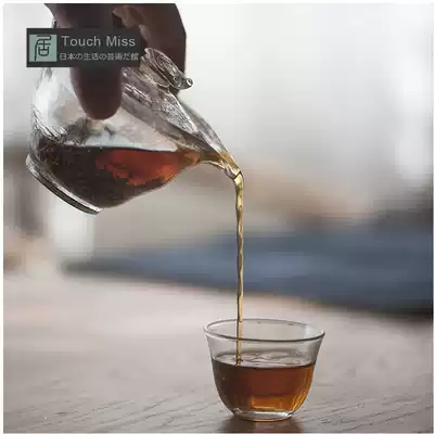 Touch Miss Japanese style and wind hammer pattern hand grab cover bowl Heat-resistant transparent glass tea bowl Hand-made Kung Fu tea