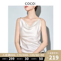 COCOCOZI plain BROCADE (silk)silk camisole womens short sexy inner mulberry silk base woman