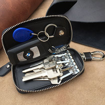 Key bag mens genuine leather zipper multifunction car key buckle card bag waist hanging cow leather lock spoon bag female type South Korea
