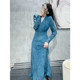 French high-end dress long-sleeved light luxury early autumn dress 2022 new high-end women's temperament retro long skirt