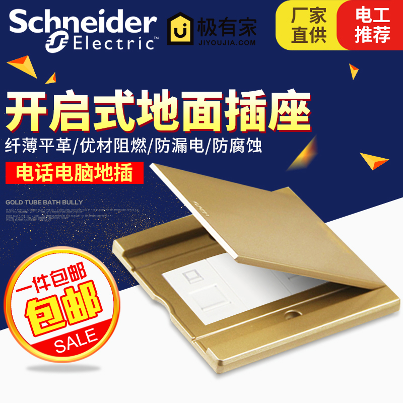 Schneider to plug in champagne gold slim open phone computer to plug in E228TRJ5_BAS