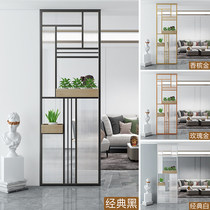 Long Iridescent Glass Partition Screen Iron Art Nordic Light Extravaganza Living-room Stainless Steel Washstand Terrace Wall Grill Frosted