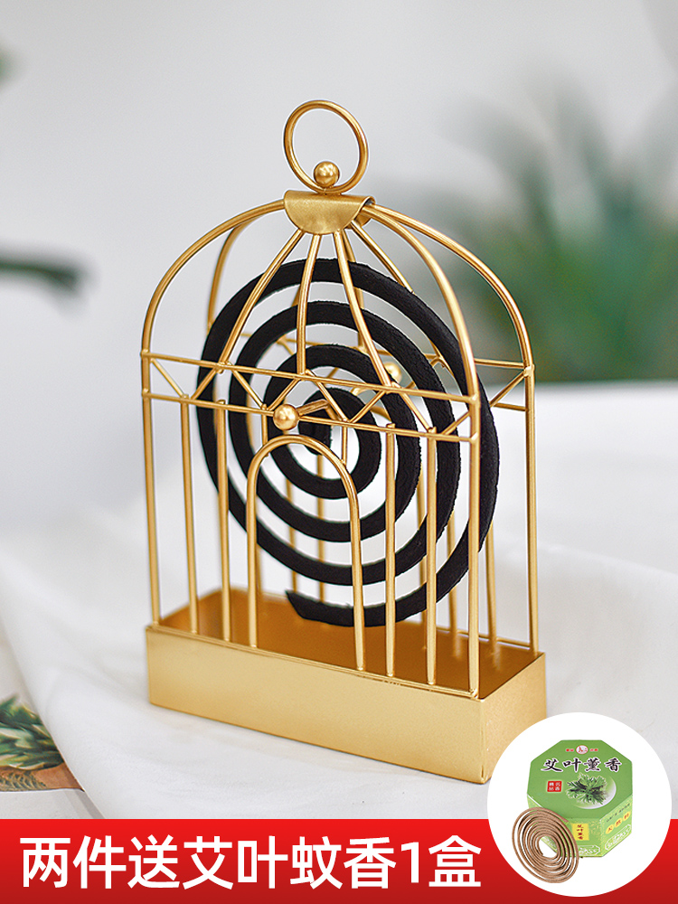 Birdcage mosquito-repellent incense rack fireproof household Japanese-style multi-functional ash tray hanging bracket sandalwood furnace creative mosquito-repellent incense tray holder
