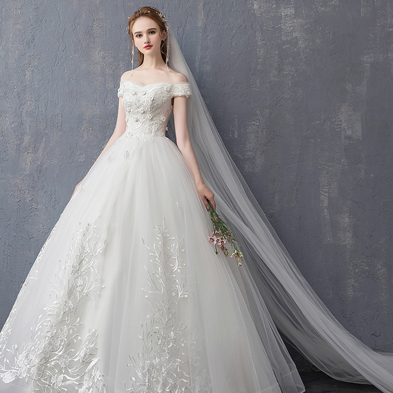  S+Word shoulder dragg tail wedding dress   + $15.71 
