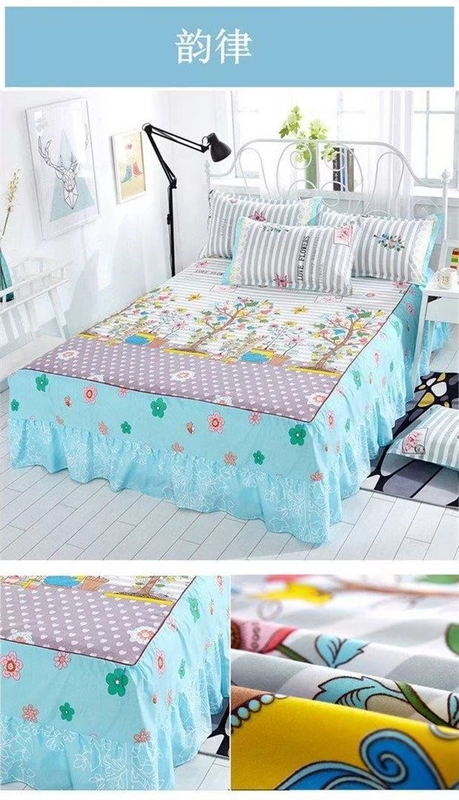 Tấm trải giường bảo vệ giường đơn mảnh loại 1,5 m 1,8x2.0m tạp dề bụi tấm giường đặt đôi 2x2.2 - Váy Petti