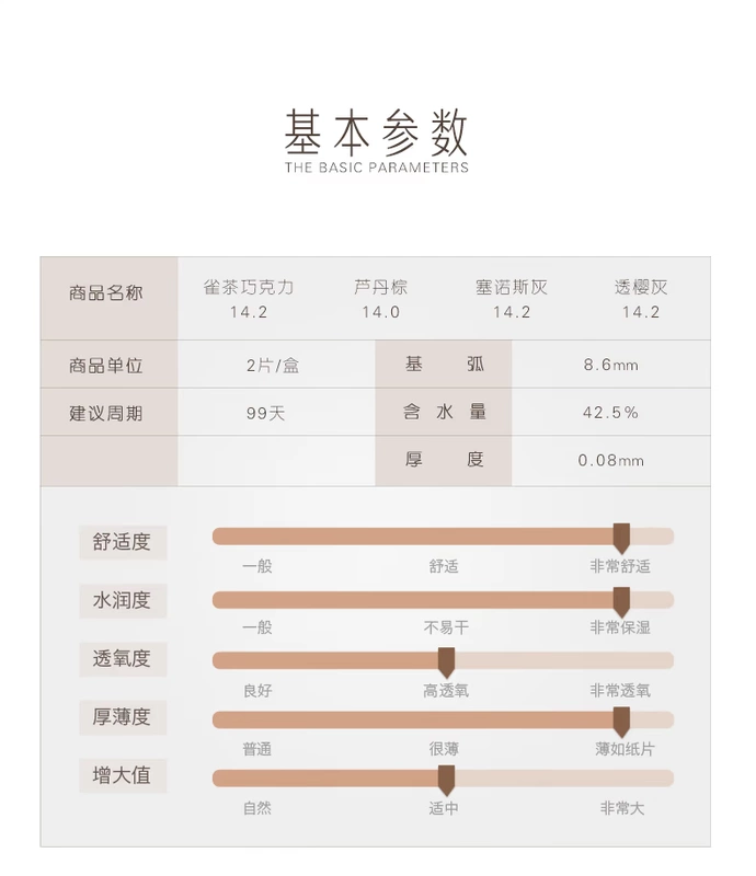 Vào cửa hàng sẽ MUA beauty vẻ đẹp đường kính nhỏ lens Kính áp tròng màu tự nhiên hỗn hợp nữ 2 miếng - Kính đeo mắt kính