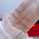 18K Gold Diamond Ingot Bracelet for Women in Their Zodiac Year, Lucky Red String, Cute, Lively, Exquisite, Fashionable, Versatile, Ins-Style