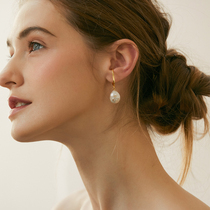 pn earrings female baroque pearl earrings earrings temperament fairy advanced French earrings earrings without earrings earrings earrings