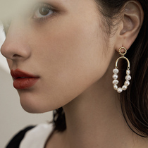 Baroque earrings womens stud earrings 2021 new trendy quality high-class atmosphere retro French drop earrings pearl earrings