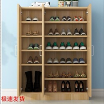 Open door storage shelf Balcony sunscreen locker Economical shoe cabinet Household door shoe rack solid wood shoe cabinet