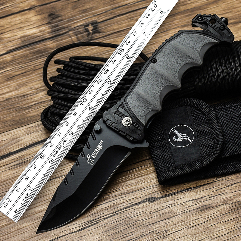 Outdoor folding knife blade sharp portable tool self-defense field survival saber folding knife high hardness knife