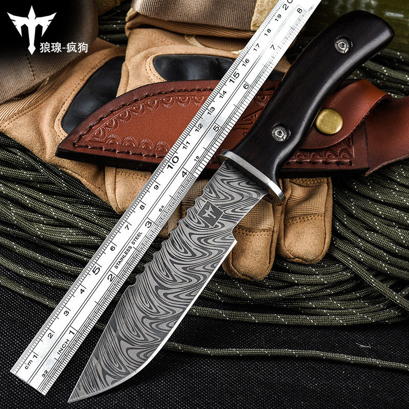 Wingshen outdoor straight knife blade knife self-defense military knife saber sharp knife wilderness survival tool