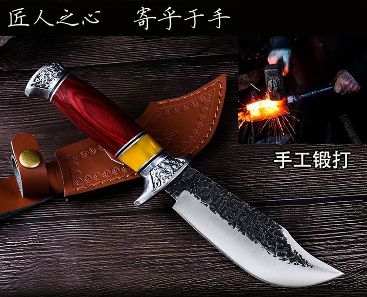 Wolves dao ngoài trời kiếm dao thẳng lưỡi dao lực lượng đặc biệt dao tritium dao cầm tay sắc bén độ cứng cao dao rèn - Công cụ Knift / công cụ đa mục đích