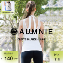 AUMNIE Aussies Ribbon Vest Woman New Sport Blouse Lace Mesh Yarn Splicing Lacing Fitness Yoga Clothes