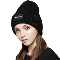 AUMNIE mens and womens trendy casual woolen hat INS style solid color stretch knitted wool cold hat