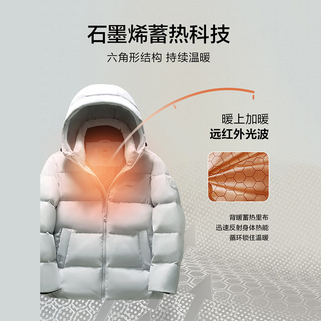 HLA/Hailan House Short Down Jacket Men's 2023 Windproof Windproof and Coldproof Duck Down Hooded Thickened Jacket Men's