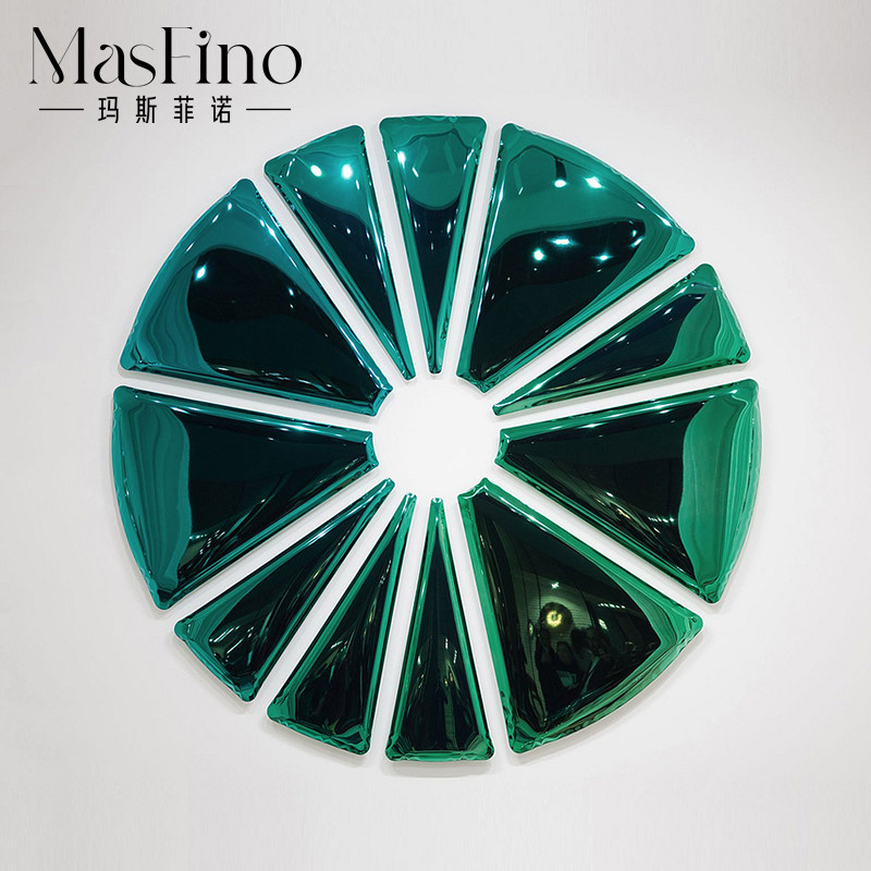 Masfino modern design stainless steel nucleus petal shape decoration living room hotel villa wall hanging