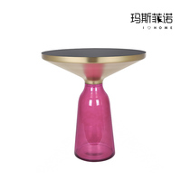  MSFN Nordic minimalist designer creative stained glass bell coffee table Small apartment living room sofa side table