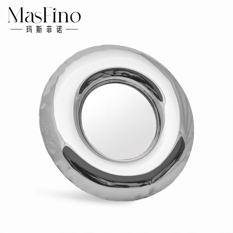 Masfino Modern Light Luxury Designer Creative Polished Mirror Effect Stainless Steel Makeup Round Mirror Decorative Ornament