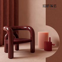 Masfino Nordic Modern Creative Minimalist Negotiation Chair Balcony Resin Plated Single Chair Armrest Casual Chair Profiled