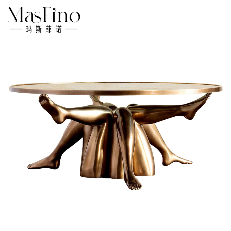 Masfino Designer Brass Leg Tea Cottage Villa Creative Personality Art Stainless Steel Decoration Porch