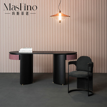 Masfino Italian Light Luxury Bedroom Leather Dresser Modern Simple Desk and Chair Combination Category