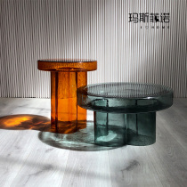 msfn Nordic modern creative light extravagant stained glass petals tea table small family type living room sofa edge a few poles