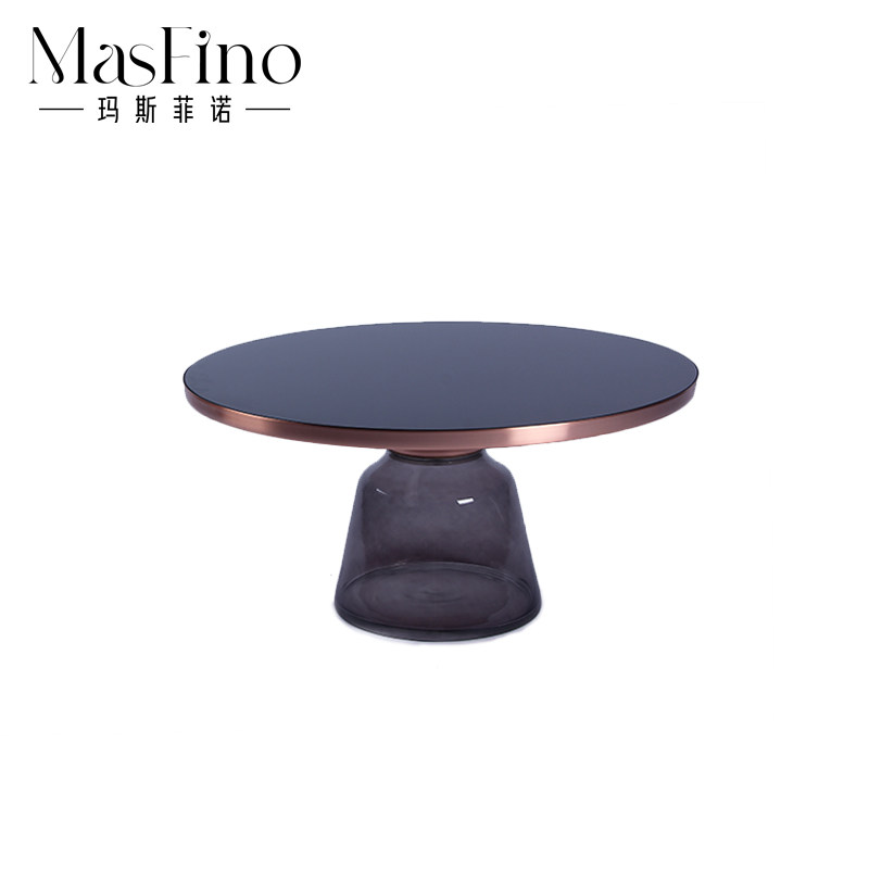 Masfino Nordic minimalist small side several nets red colour transparent glass bell-table living room creative corner a few