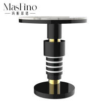 Masfino Modern Minimalist Creative Web Red Marble Round Coffee Table Tea Table Edge A Few Living Room Home Villa